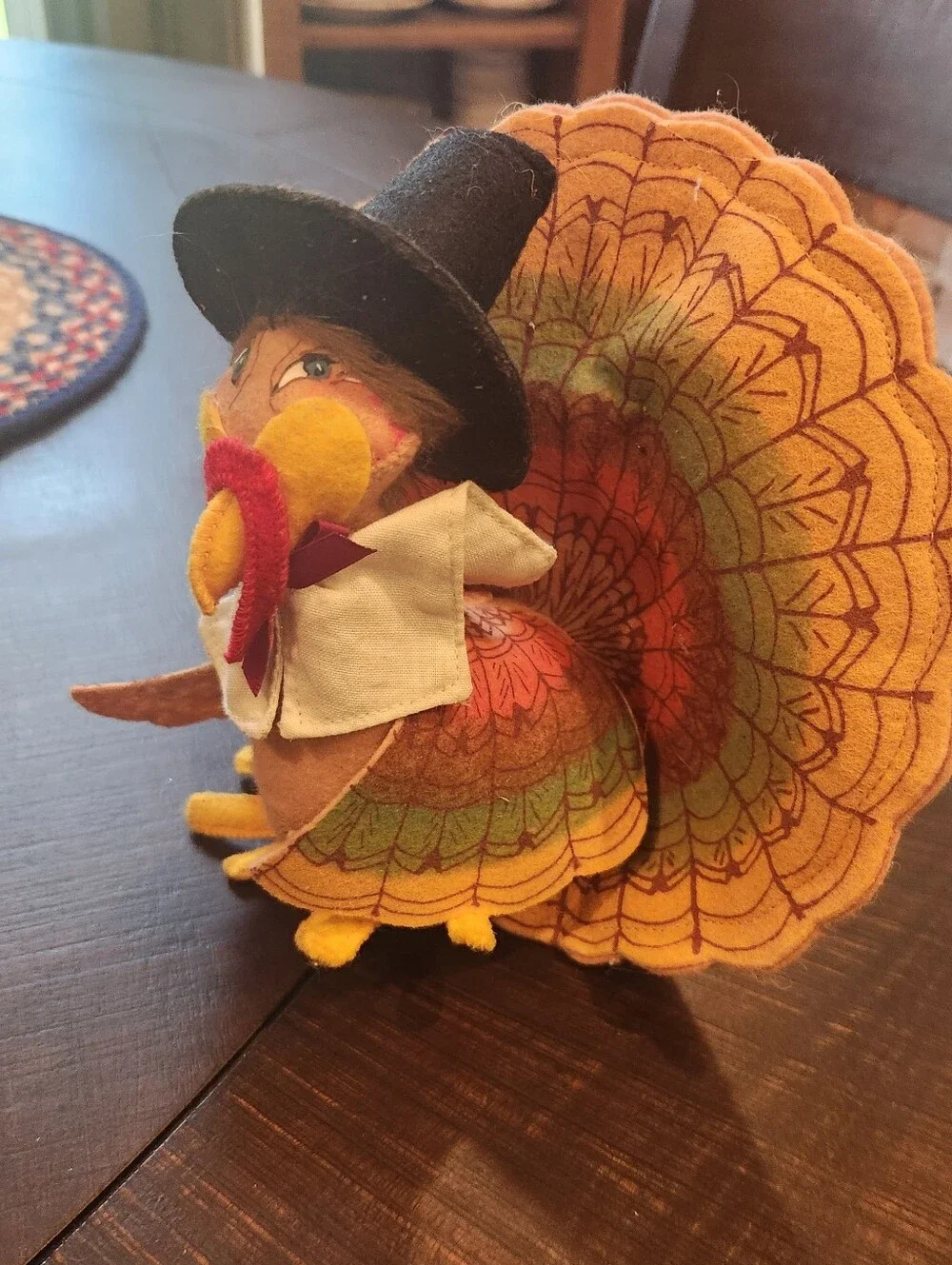 Annalee Thanksgiving Harvest Turkey Pilgrim Centerpiece Fall Decor 6